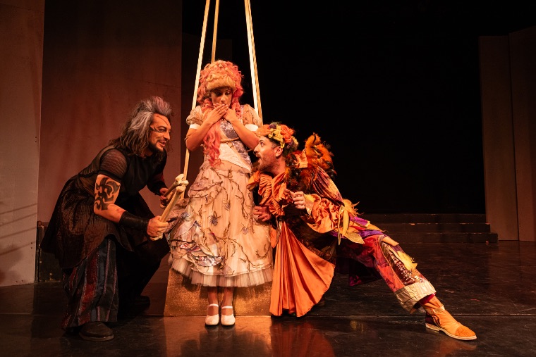 Papageno and Papagena in a swing scene from The Magic Flute